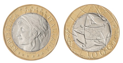 Italy 1000 lire 1997 km - italy, lire,