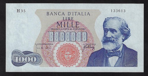 Italy 1000 lire 1965 - pick, 96d
