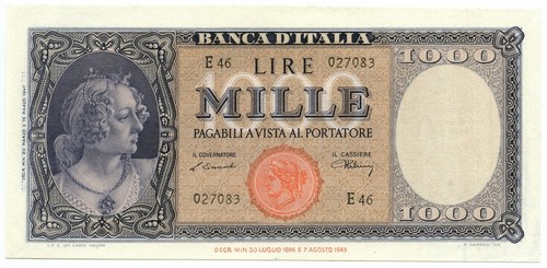 1000 lire italia ornata - lire,