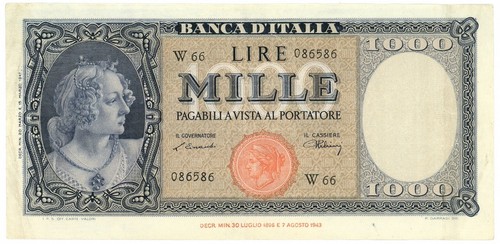 1000 lire italia ornata - lire,