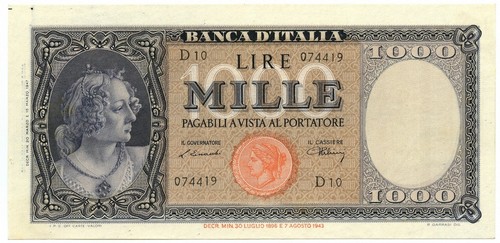 1000 lire italia ornata - lire,