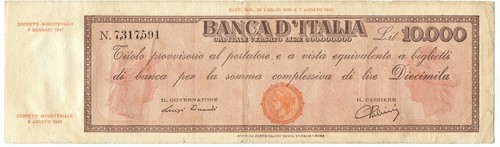 10000 lire titolo provvisorio - 10000,