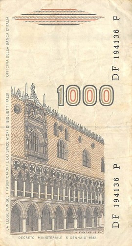Italy 1000 lire d - ,