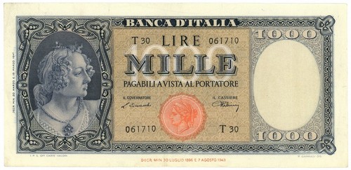 1000 lire italia - italia, di