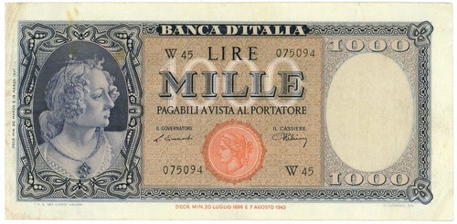 1000 lire italia ornata - ornata, di