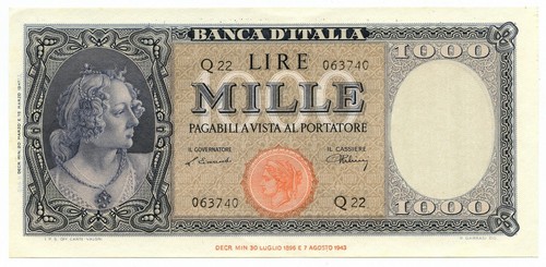 1000 lire italia ornata - ornata, di