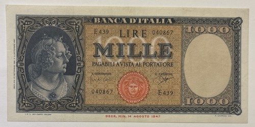Italy 1000 lire 1961 88d - 1000,